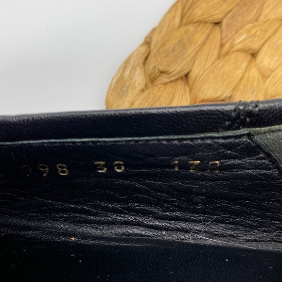 GUCCI BLACK LEATHER GOLD HORSEBIT LOAFER MOCCASIN FLATS SHOES LADIES SIZE 8 - Picture 9 of 11